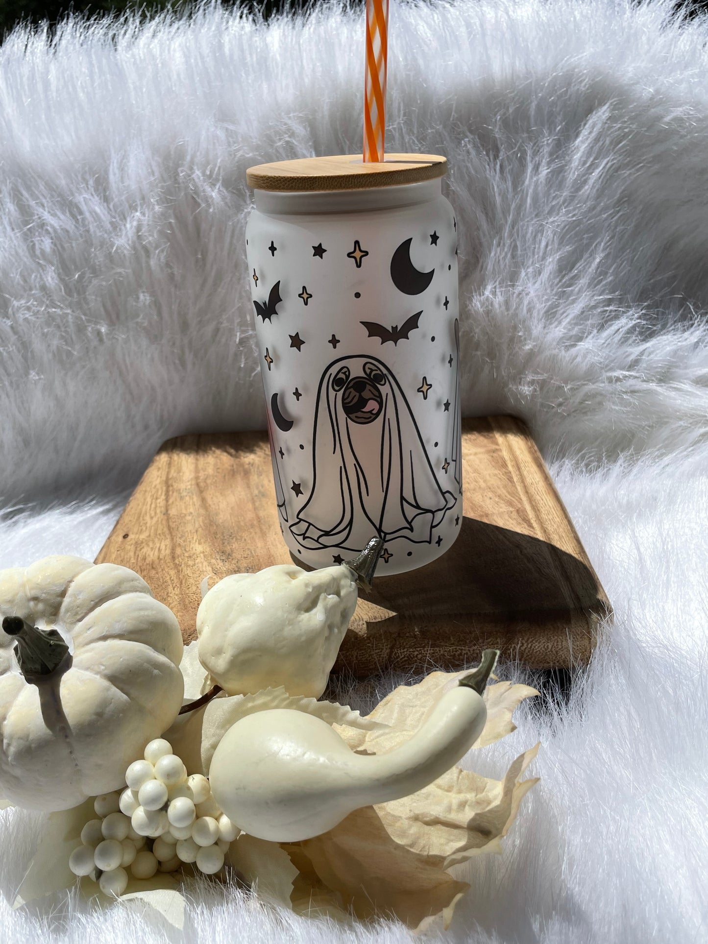 Spooky Dogs Glass Can