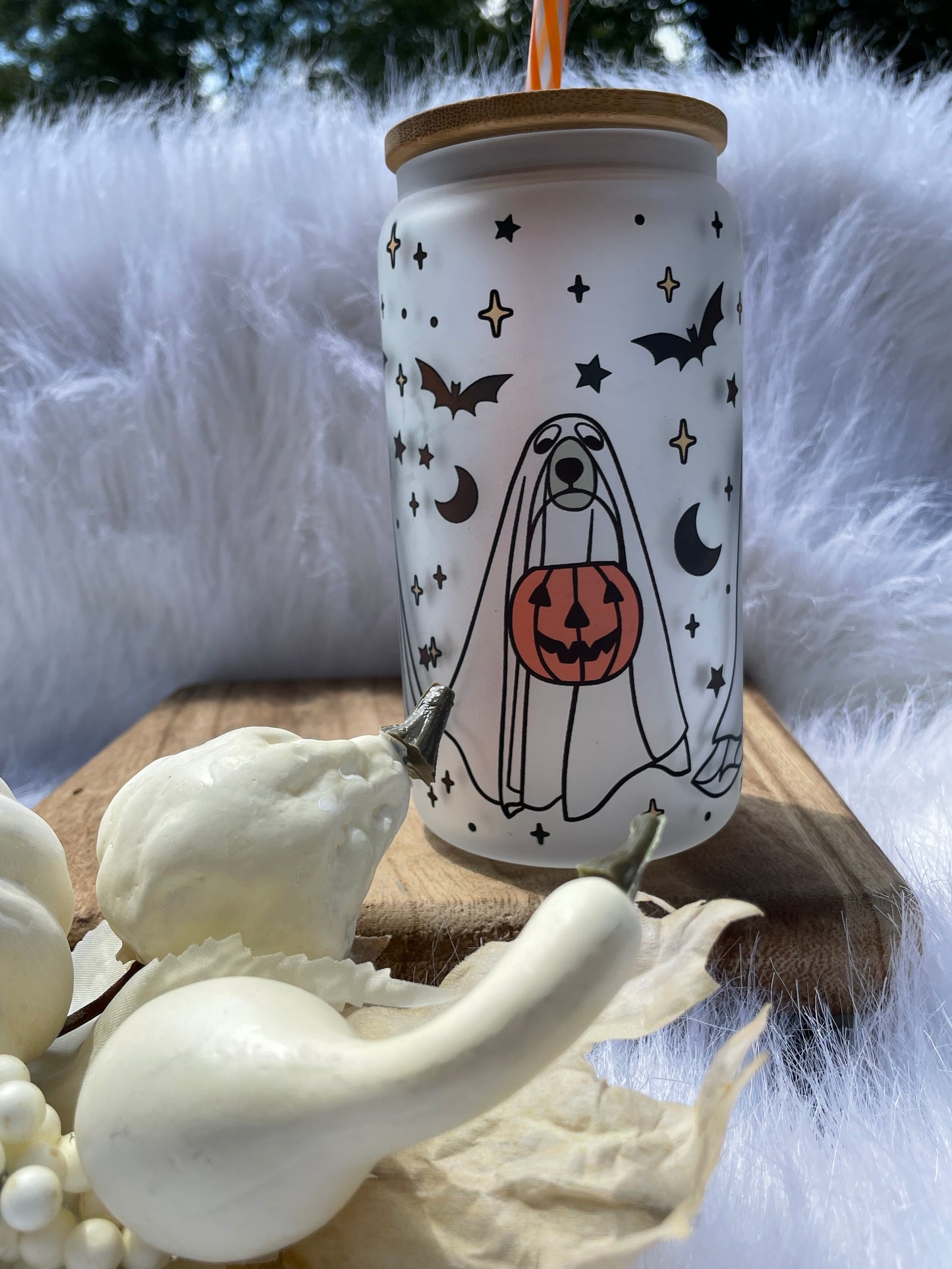 Spooky Dogs Glass Can