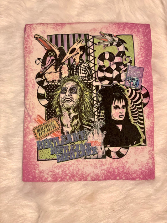 Beetlejuice Halloween Bleached Tee